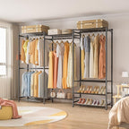 Wardrobe Closet Heavy Duty Clothes Rack, Portable Closet Organizer System - Image 2