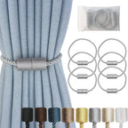 Magnetic Curtain Tiebacks 6 Pack Grey Curtain Rope Tieback Curtain Holders by CURTAINTIEBACKS