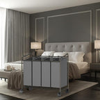 Simple Houseware 4-Bag Heavy Duty Laundry Sorter Rolling Cart, Dark Grey - Image 9