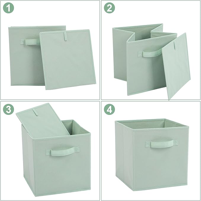 Stero 13x13x13 Inch Fabric Storage Bins 6 Pack Fun Colored Storage Cubes - Image 3