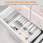 8-Pack Clear Plastic Drawer Organizer Trays – Large Dividers - Image 5