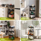 4 Tier Rolling Cart Organizer, Art Craft Diaper Bedside Snack Laundry Room - Image 6