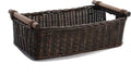 The Basket Lady Low Pole Handle Wicker Storage Basket, 17 in L x 10.5 in W x by TheBasketLady