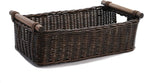 The Basket Lady Low Pole Handle Wicker Storage Basket, 15 in L x 9 in W x 5 in H by TheBasketLady
