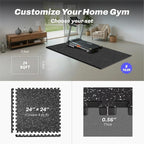 AIRHOP 0.56in Thick 24 Sq Ft Exercise Equipment Mats, 6 Tiles Upgraded Rubber - Image 4