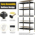 PrimeZone 48" W x 24" D x 72" H Heavy Duty Storage Shelves, 5 Tier Adjustable - Image 5