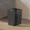 Piskyet Black Office Trash Can for Near Desk, 7 Gallon Unique Wood Bedroom by Piskyet