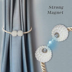 Hion Magnetic Curtain Tiebacks Beige 6 Pack, Curtain Tiebacks Buckles Holdbacks - Image 3
