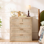 LEYAOYAO Rattan Dresser for Bedroom, 33.5" Tall Chest of Drawers, Modern 5 - Image 6