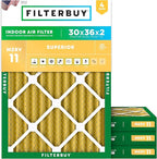 Filterbuy 30x36x2 Air Filter MERV 11 Allergen Defense Replacement, by Filterbuy
