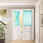Tollpiz Short Sheer Door Curtains Closet Linen Textured Curtains Sheer Doorway - Image 2