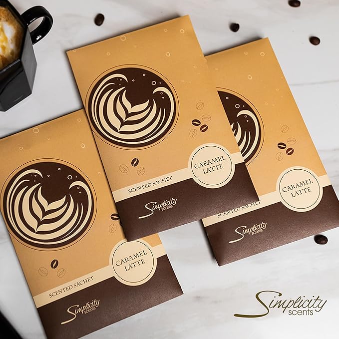 Floral Simplicity Caramel Latte Scented Sachets Pack of 6, Fall & Winter - Image 6