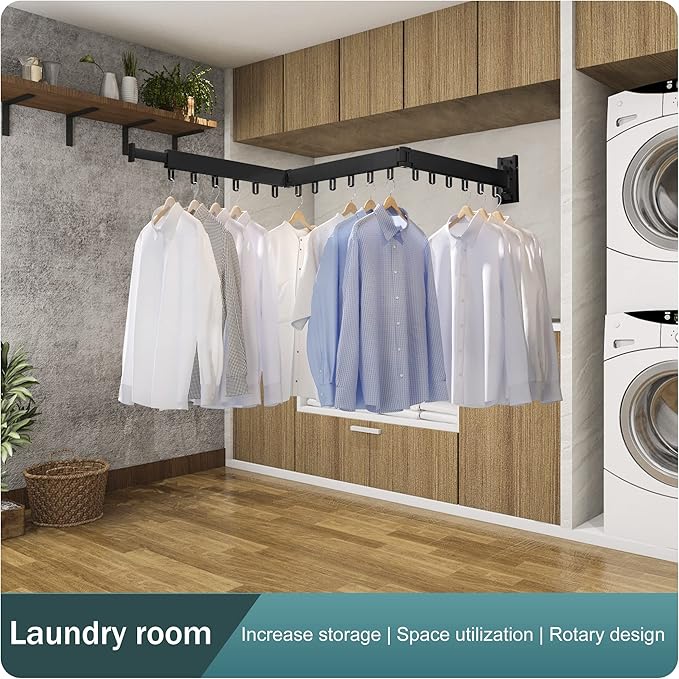 Clothes Drying Rack, Laundry Drying Rack, Clothes Rack Wall Mount, Wall Mounted - Image 7