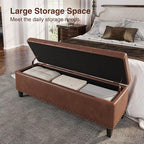 Storage Ottoman Bench, 51-Inch Large Storage Bench - Image 3