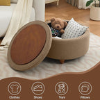 30Inch Round Storage Ottoman - Image 6