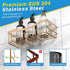 EUDELE 5-Pack Rustproof Stainless Steel Shower Caddy – No Drill Adhesive - Image 5