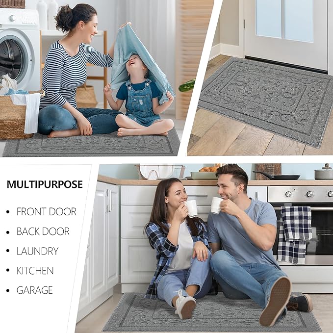 FONEYI Indoor Door Mat 32" x 40", Dirt Trapper Door Mats Non-Slip Entryway Rugs - Image 6