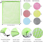 12Pcs Mesh Laundry Drawstring Bag, Nylon Drawstring Gym Bag - Image 3