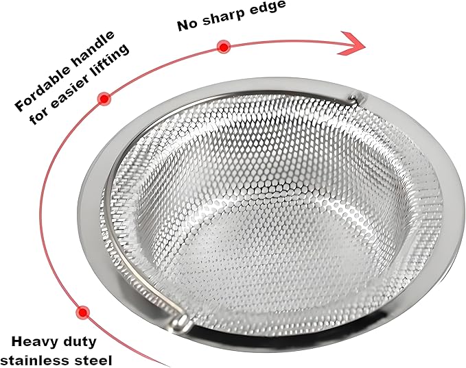 4 Pack Stainless Steel Sink Strainer Basket, Fine Mesh Drain Protector - Image 3