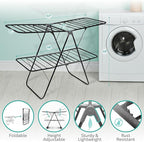 Brookstone 2 Tier Folding Rack – Indoor/Outdoor Collapsible Clothes Dryer Stand - Image 4