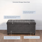 BELLEZE 35" Tufted Ottoman, Storage Bench - Image 3