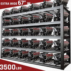 68" W Garage Shelving Heavy Duty, 5 Tier Garage Shelves, Adjustable Storage - Image 4