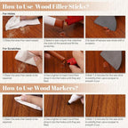 Wood Filler Sticks, 12 Colors Wood Wax Crayons Furniture Markers Touch Up - Image 4