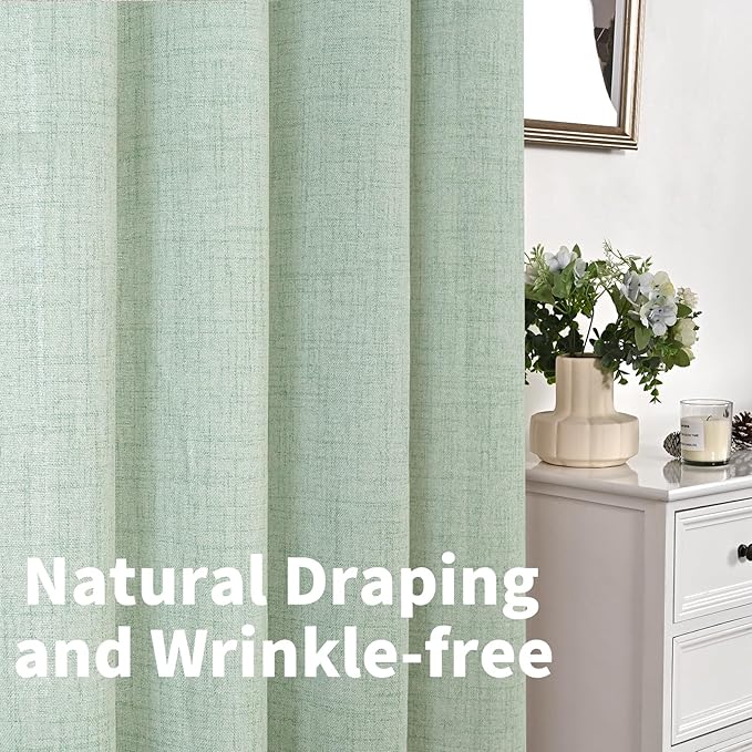 YoungsTex Sage Green Linen Curtains - Image 8