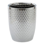 Modern Round Silver Small Trash Can Wastebasket, Garbage Container Bin by BASDHE