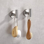 TASTOS Bathroom Towel Hooks Brushed Nickel, 2 Pack Stainless Steel Robe Coat - Image 2