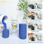 Salvia Scented Blue Pearled Candle 18oz Luxury Sand Candle Granulated Wax - Image 5