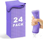 Microfiber Cleaning Cloth-24Pcs Ultra Soft Highly Absorbent Rags by WEAWE