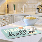 Hello Pumpkin Turquoise Fall Dish Drying Mat - Image 6