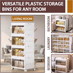 QudraKast 4-Tier Stackable Plastic Storage Bins - 67QT Stackable Storage Bins - - Image 3