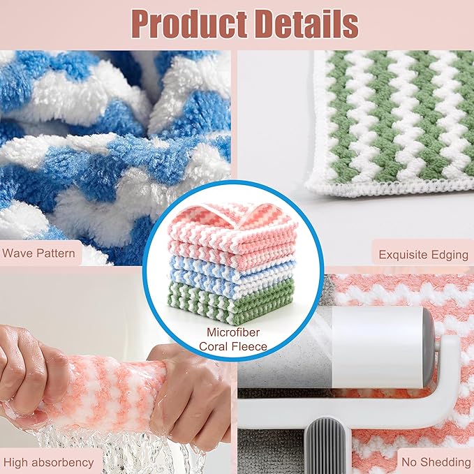 Microfiber Cleaning Cloth, Super Absorbent 12 Pack Dish Towels - Image 4