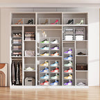 Large Shoe Boxes Clear Plastic Stackable, 8 Pack Drop Side Shoe Storage - Image 7
