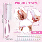 Patelai 100 Pcs Handle Grip Nail Brush Bulk Colorful Nail Scrubber Cleaner - Image 3