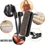 4 Pcs Horsehair Shine Shoes Brush Kit Polish Dauber Applicators Cleaning - Image 4
