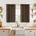 YoungsTex Brown Linen Curtains 48 Inches Long - Image 2