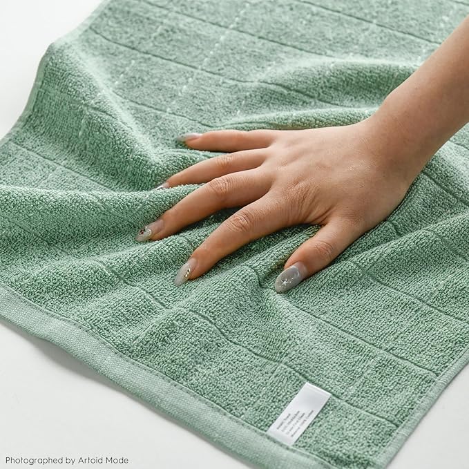Artoid Mode Checkered Designed Cotton Light Green Terry Kitchen Dish Towels - Image 4