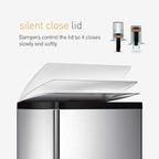 simplehuman Rectangular Dual Compartment Recycling Kitchen Step Trash Can - Image 6