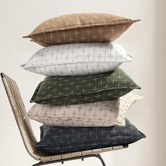 ZWJD Throw Pillow Pillow Covers 26x26 Set of 2 Soft Polyester Textured Pillow - Image 6