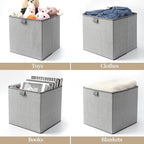 Storage Baskets, 11.8-Inch Woven Fabric Bins, Storage Cubes - Image 4
