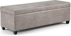SIMPLIHOME Avalon 48 inch Wide Contemporary Rectangle Storage Ottoman Bench in by SimpliHome