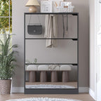Shoe Cabinet with 3-Flip Mirror Drawers, Freestanding Shoe Rack Organizer with - Image 7