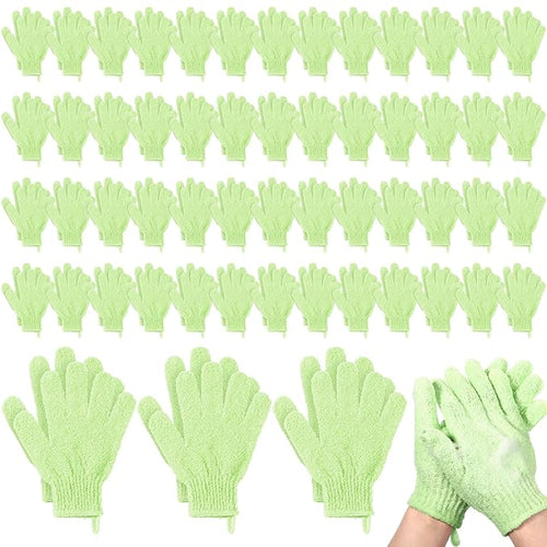 104 Pcs Exfoliating Glove Bulk Shower Gloves by Didaey