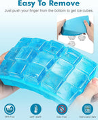 Silicone Ice Cube Trays for Freezer Set of 2- Square Ice Cubes Mold-Easy - Image 5