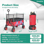 SUNNYFEEL Heavy Duty Collapsible Outdoor Utility Wagon Cart 500LB Capacity - Image 3