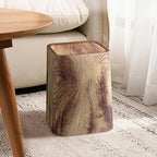 Wood Grain Plastic Trash Can Swing Top Lid, 4Gal/15L Farmhouse Wastebasket Bin - Image 7