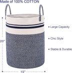 Woven Rope Laundry Hamper Basket by YOUDENOVA, 58L Tall Luandry Basket - Image 3